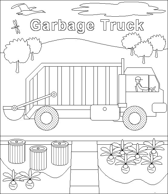 Tegneserie Søppelbil fargelegging