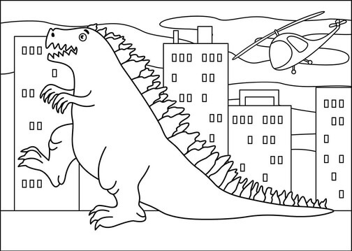Tegning Godzilla fargelegging