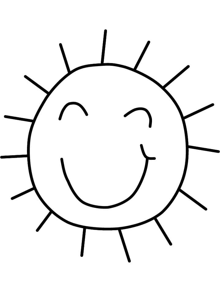 Tegning Smil Sol fargeleggingsside