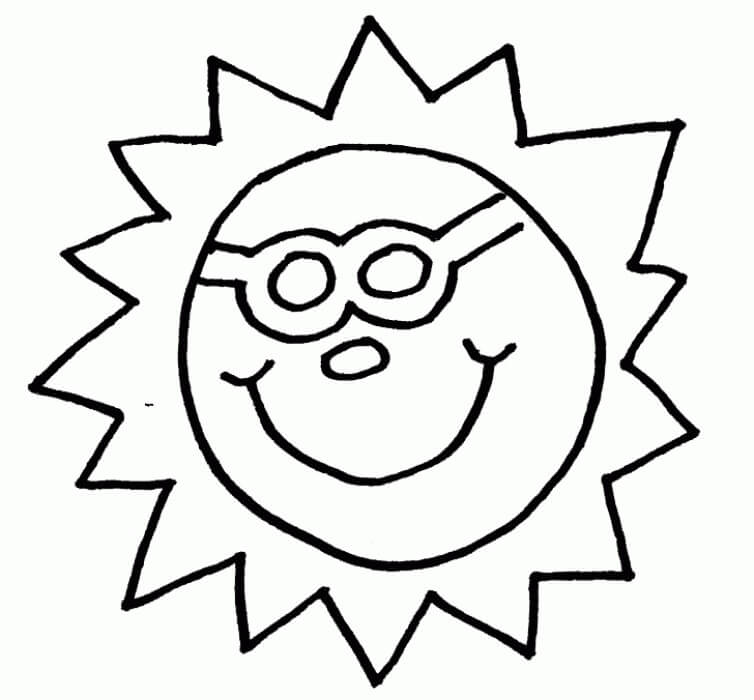 Tegning Sol fargeleggingsside