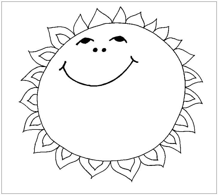Tegning Søt Sol fargeleggingsside