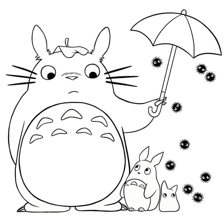Totoro Holder Paraply fargeleggingsside