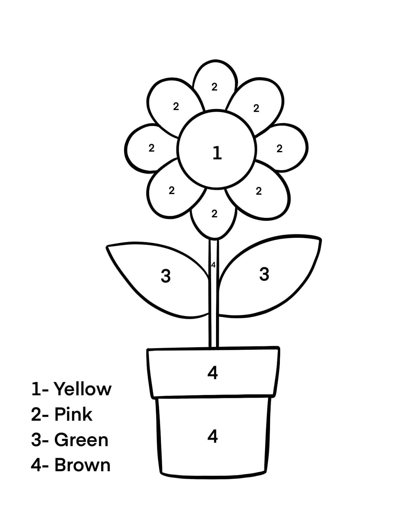 Vase med blomster Farge etter nummer fargelegging