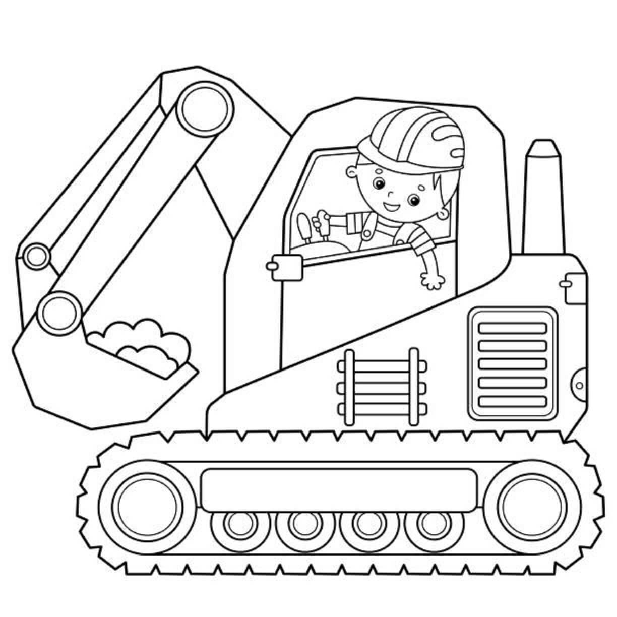 Barnekjørende Traktor fargeleggingsside