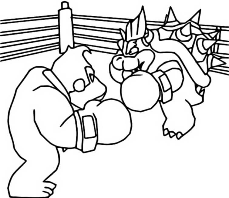 Dry Bowser vs Donkey Kong-Boksing fargelegging