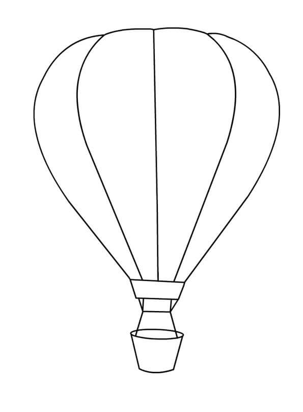 Enkel Luftballong fargeleggingsside