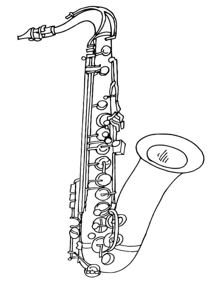 Enkel saksofon 2 fargeleggingsside