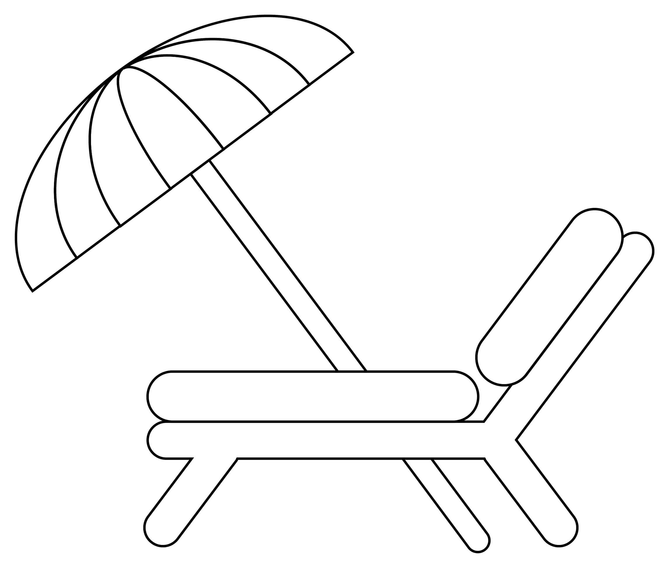 Enkel Strandstol Med Paraply fargelegging