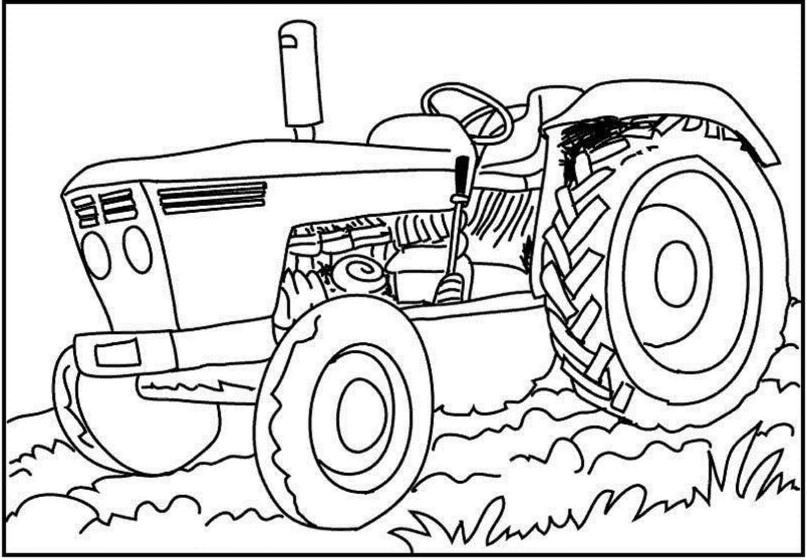 Fin Traktor fargeleggingsside