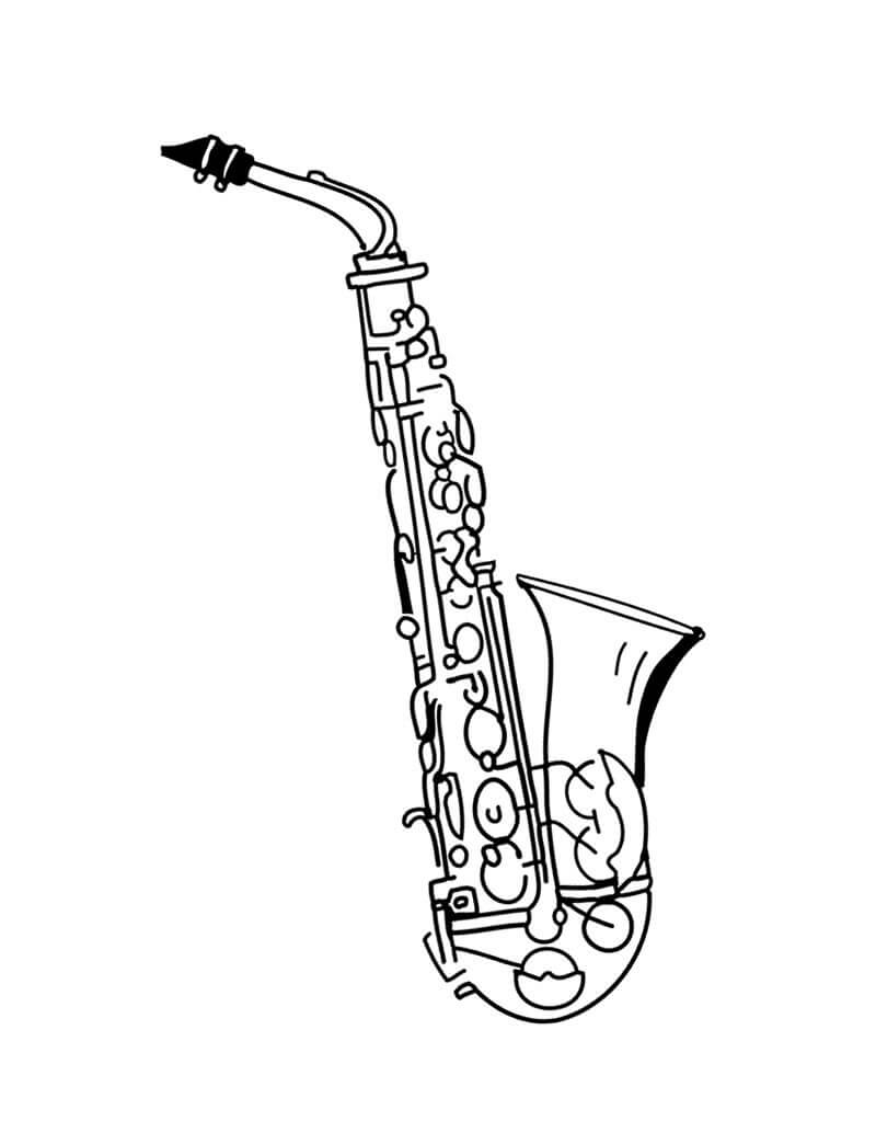 Grunnleggende saksofon fargeleggingsside