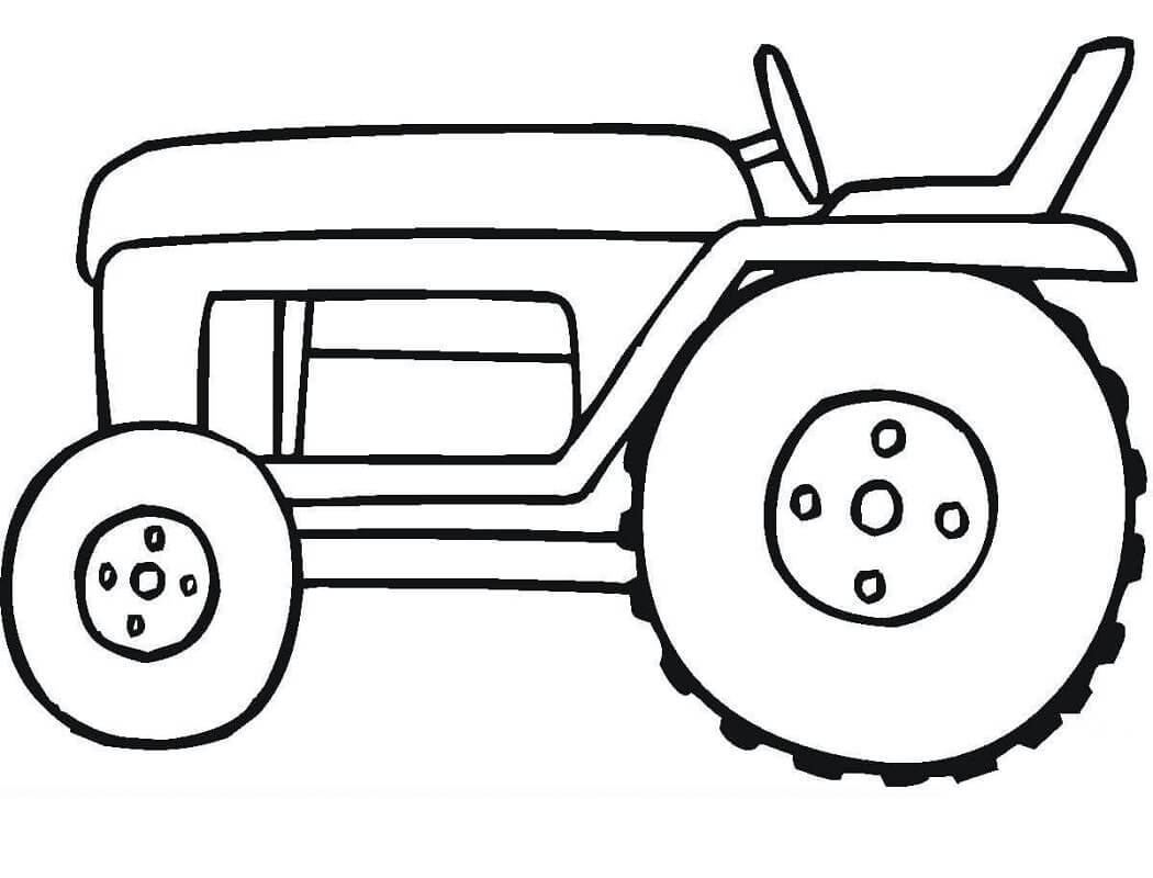 Grunnleggende Tegning Traktor fargeleggingsside