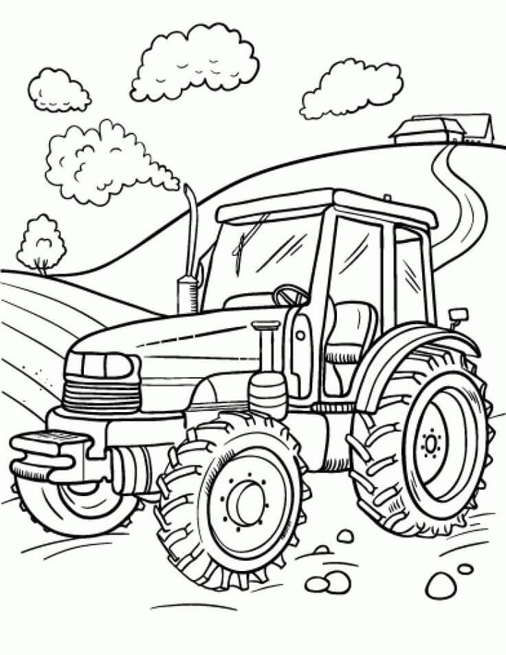 Grunnleggende Traktor fargeleggingsside