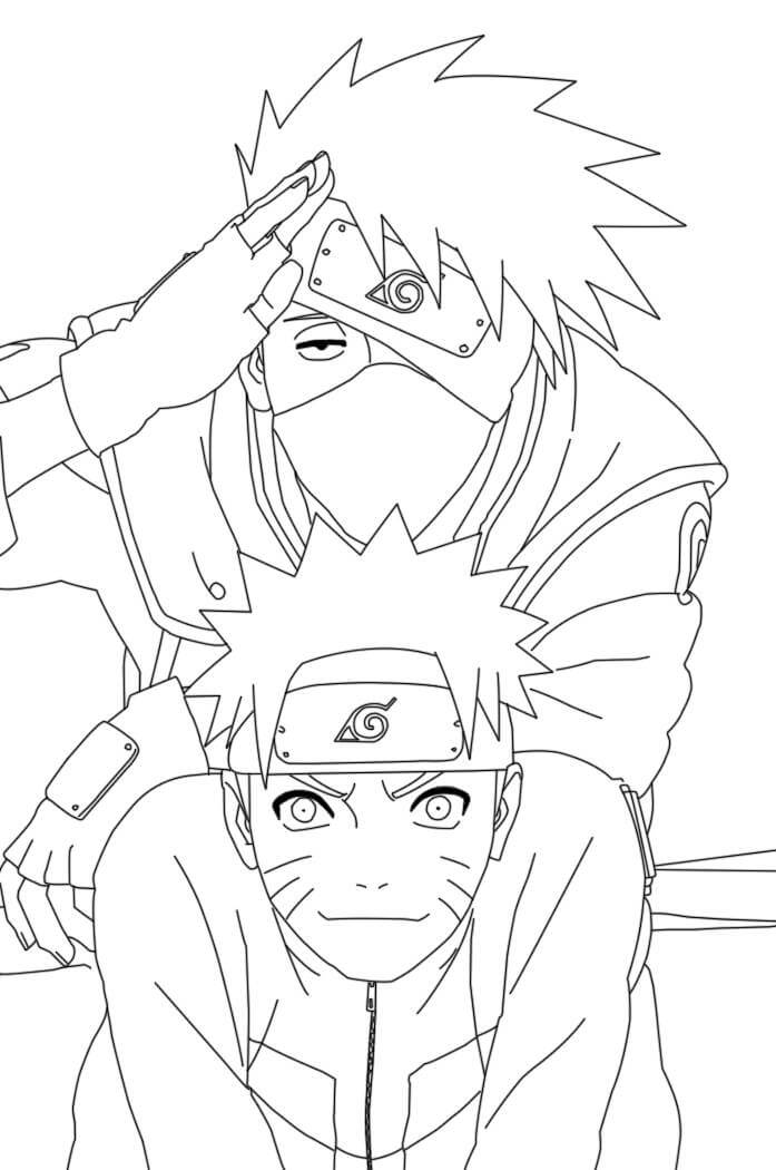 Kakashi Og Naruto fargelegging