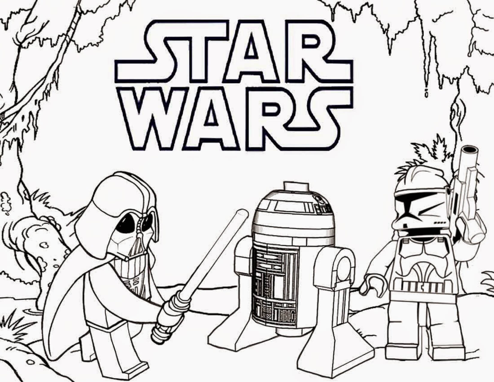 Lego Darth Vader vs Boba Fett fargeleggingsside
