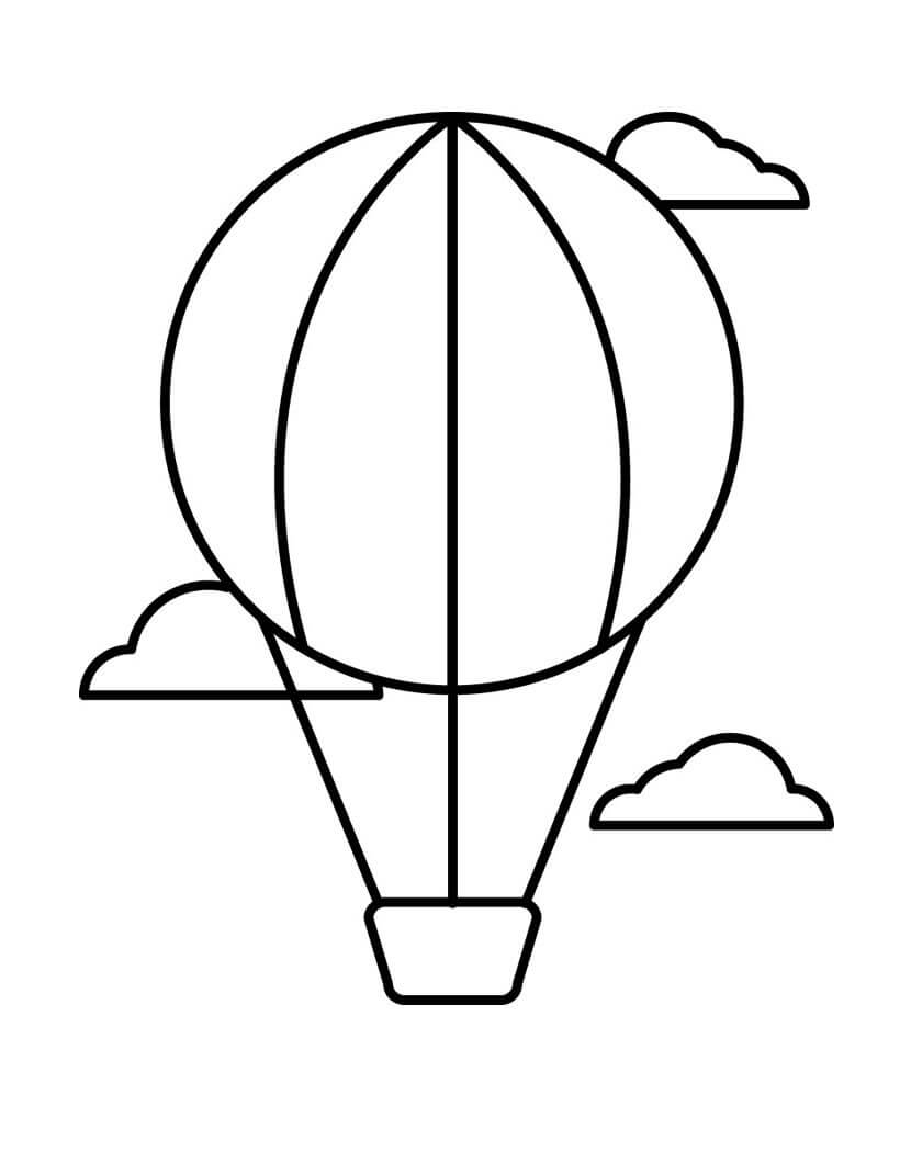 Lett Luftballong Og Skyer fargelegging
