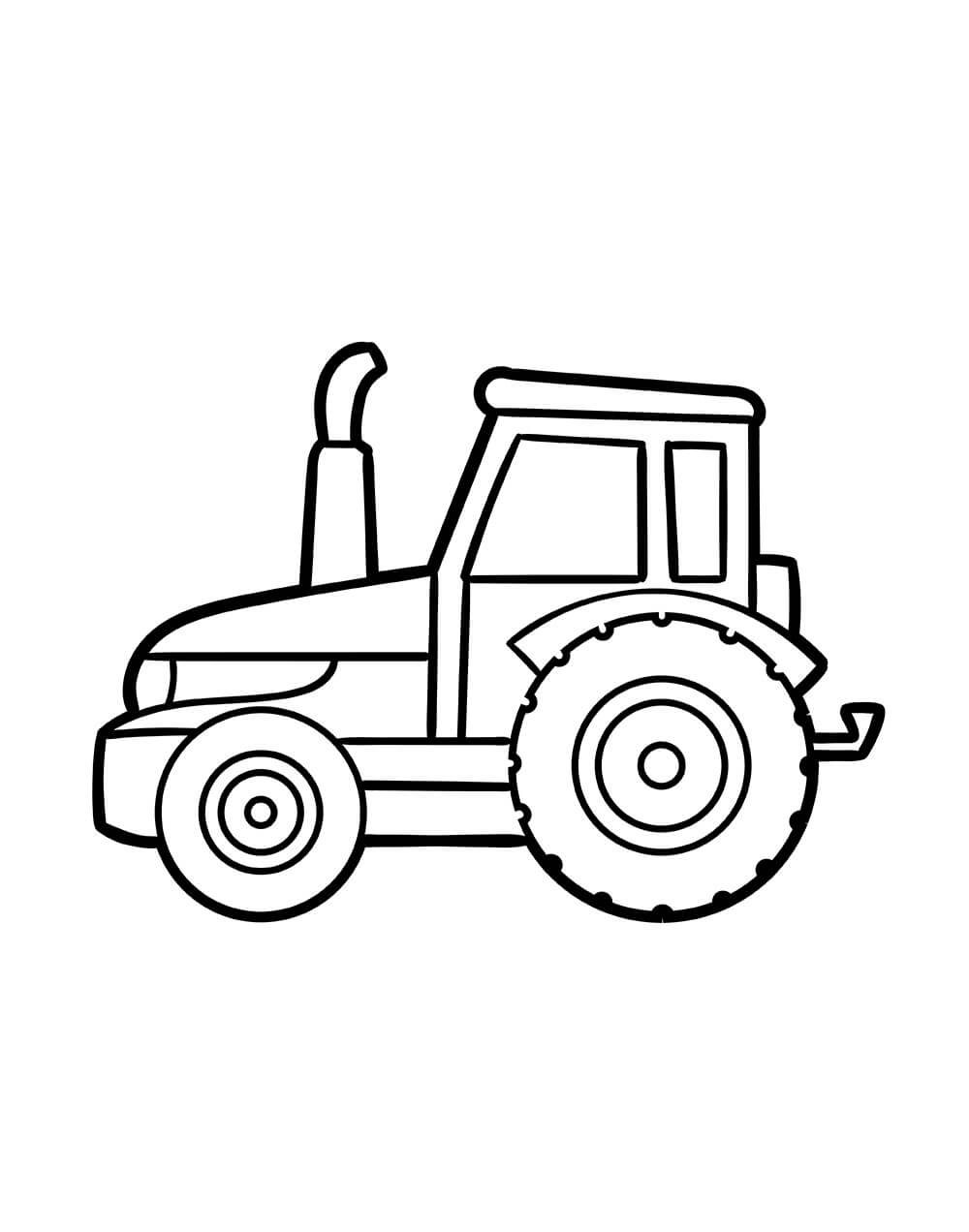 Liten Traktor fargeleggingsside