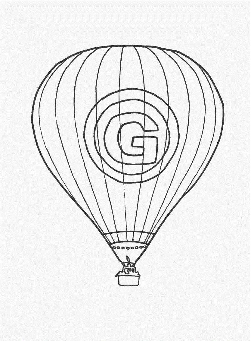Luftballongsymbol G fargeleggingsside