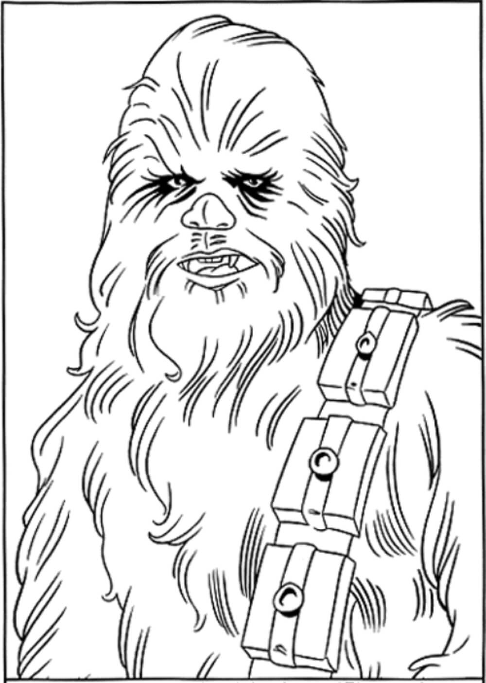 Portrett av Chewbacca fargeleggingsside