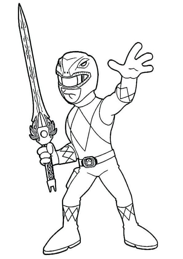 Power Ranger Holder Sverd fargeleggingsside