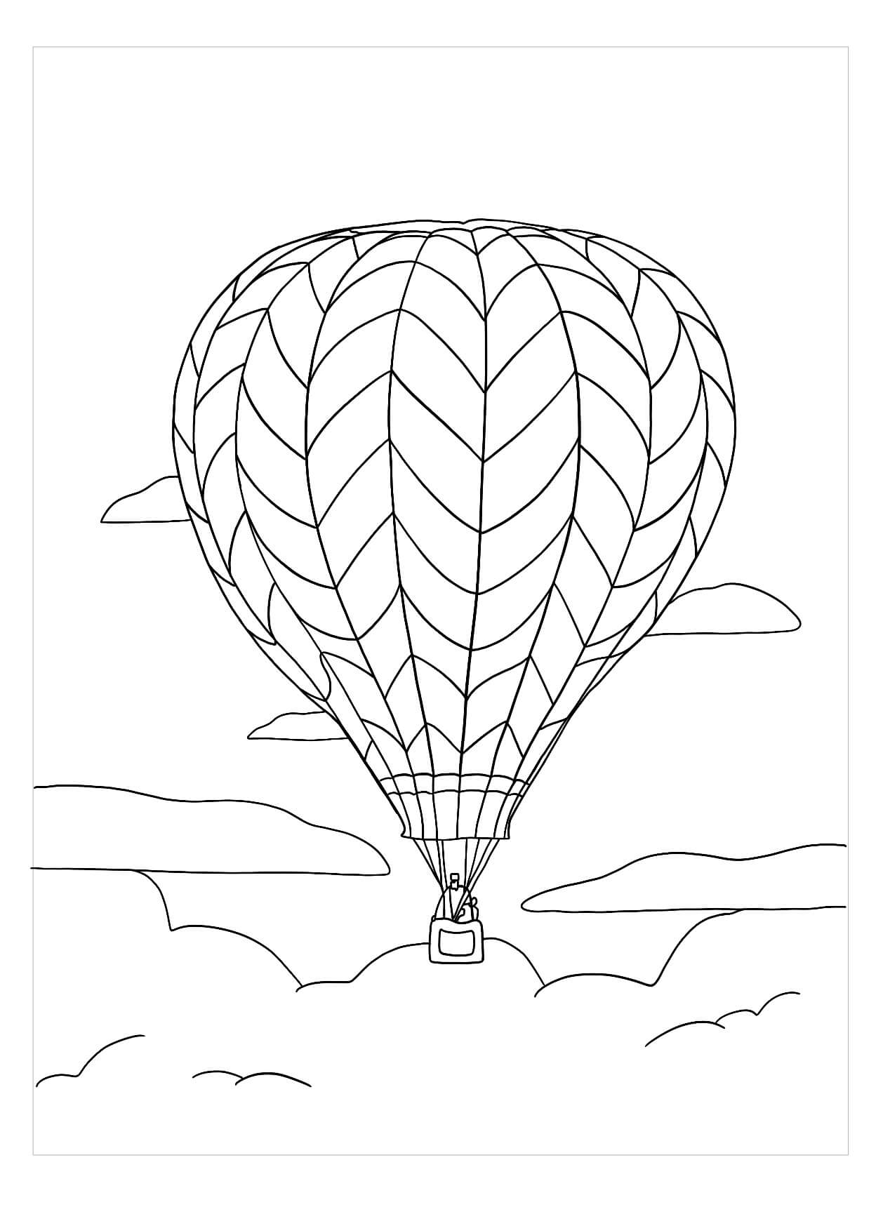 Realistisk Varmluftsballong fargeleggingsside