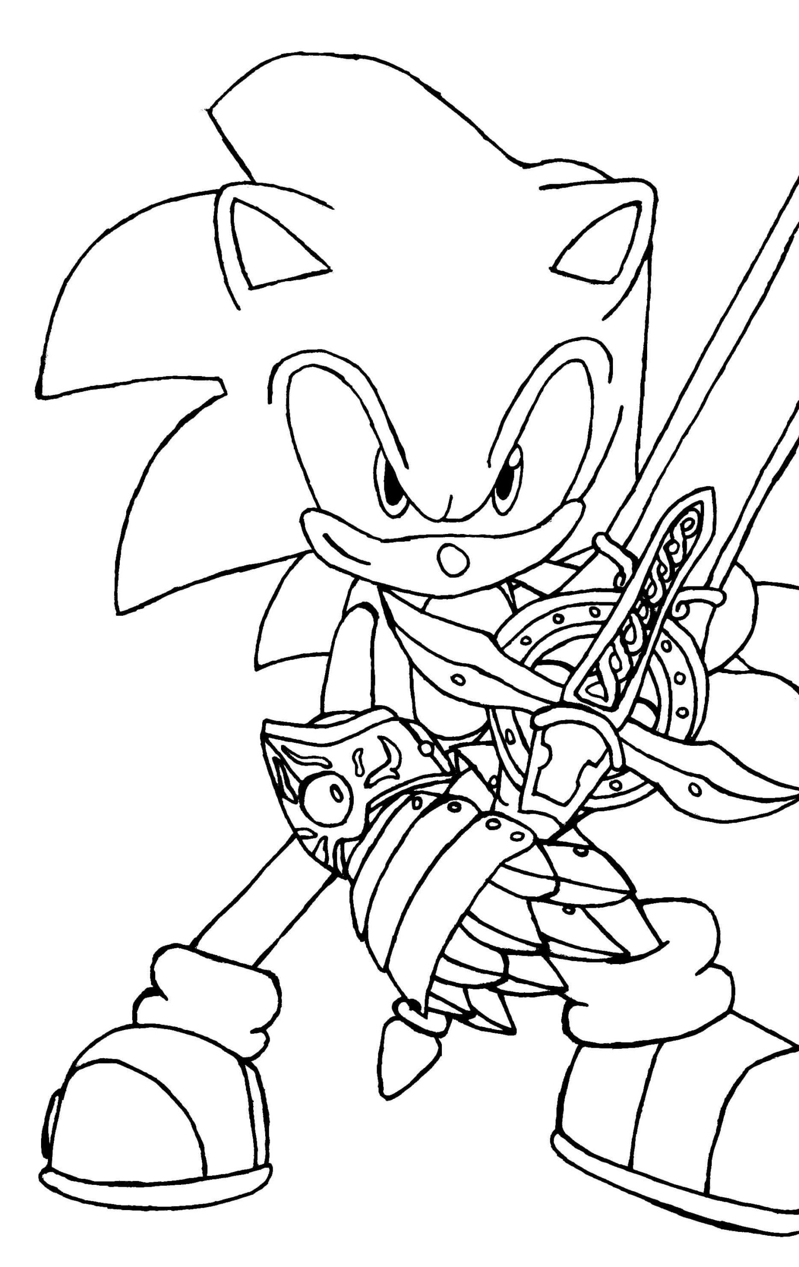 Sonic Holder Sverdet fargeleggingsside