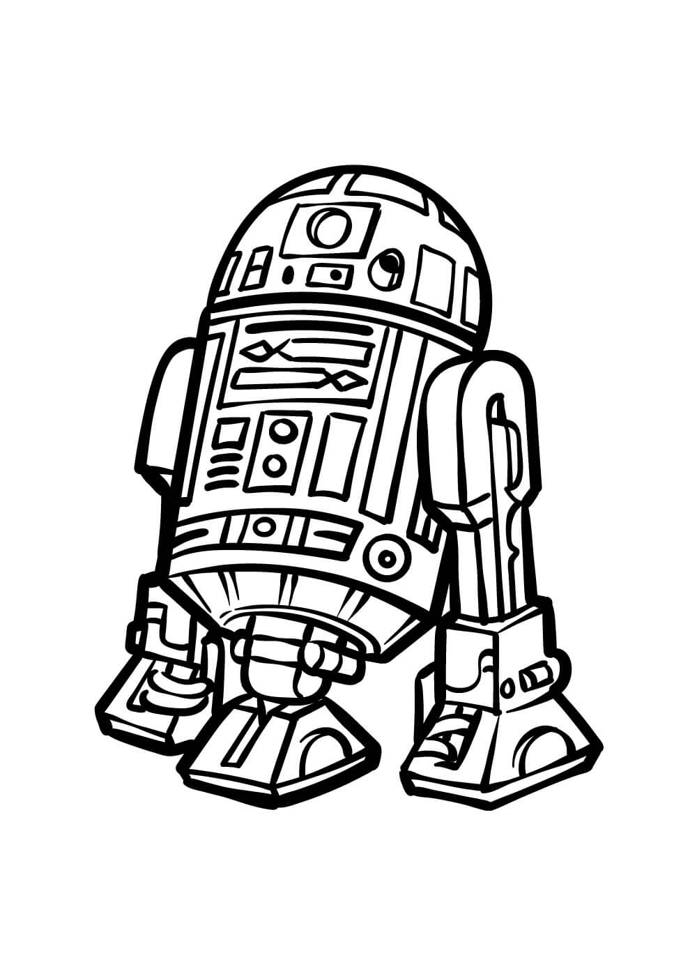 Tegning R2-D2 fargeleggingsside