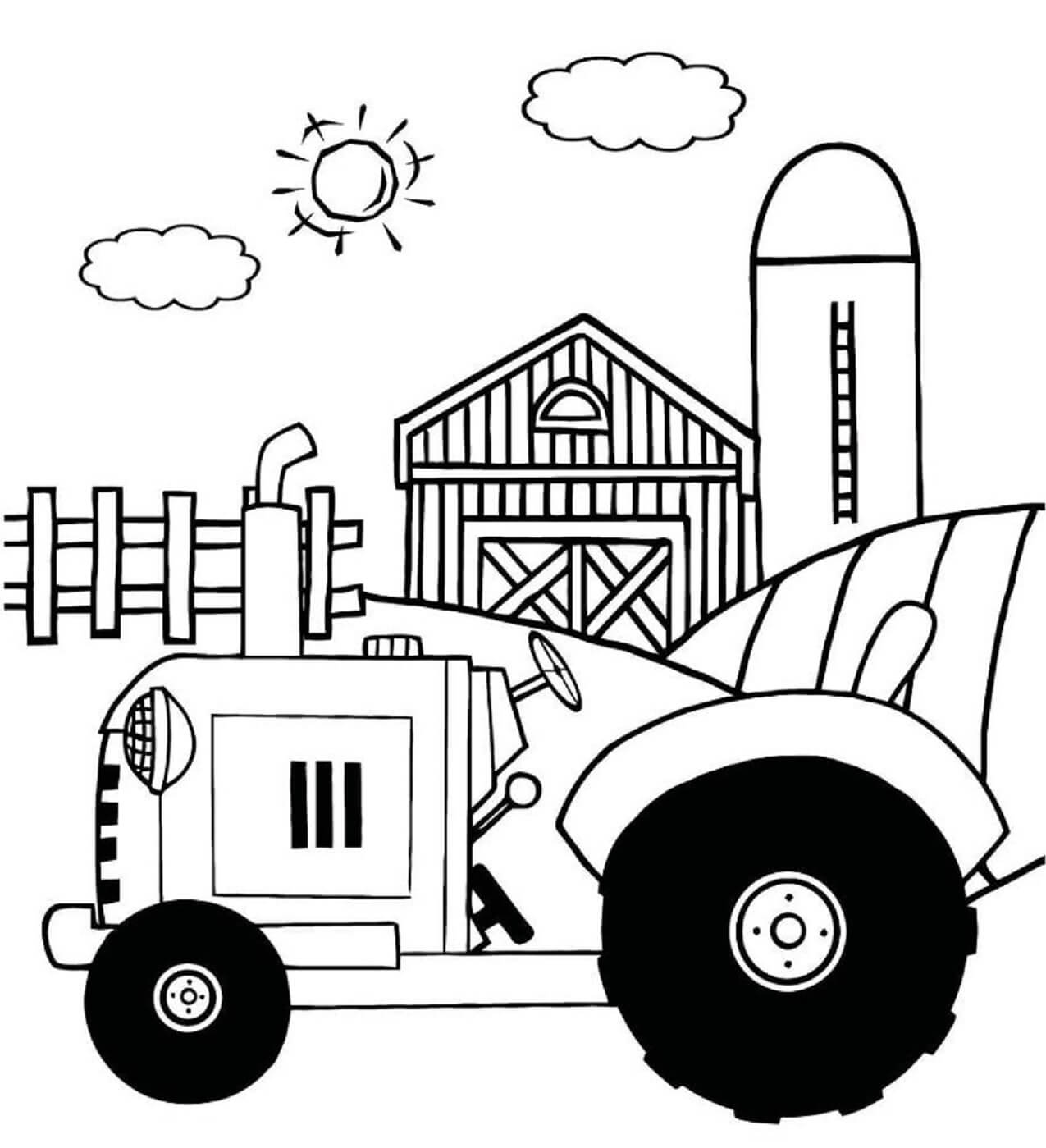 Traktor I Farmen fargeleggingsside
