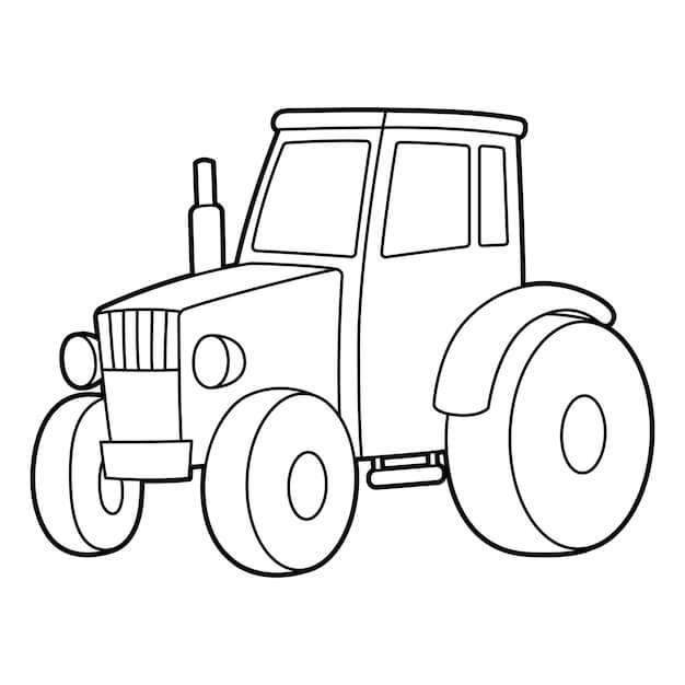 Veldig Enkel Traktor fargeleggingsside
