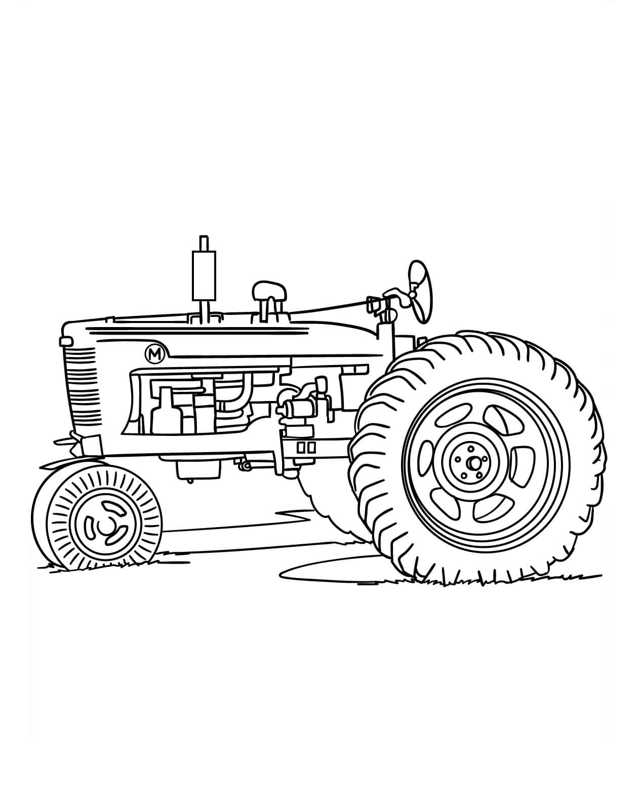 Vintage Traktor fargeleggingsside