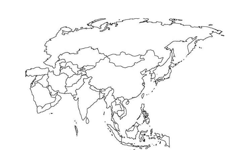 Asia kart disposisjon Bilde fargelegging