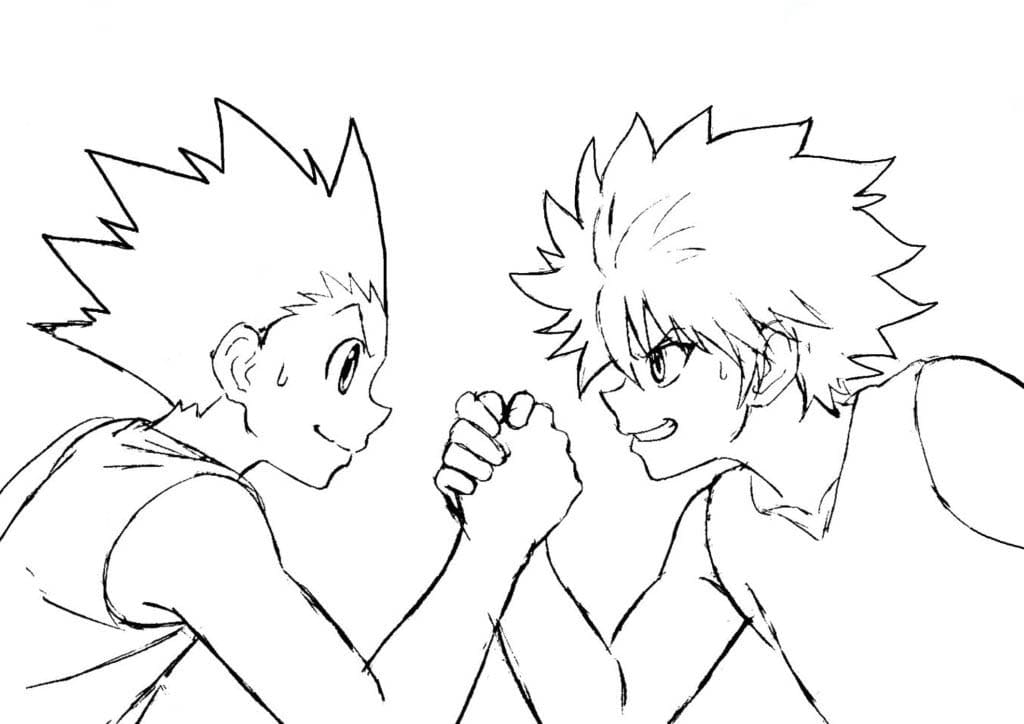 Gon Freecss og Killua HD fargelegging