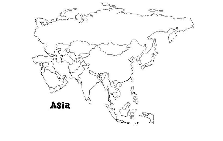Asia kart fargelegging