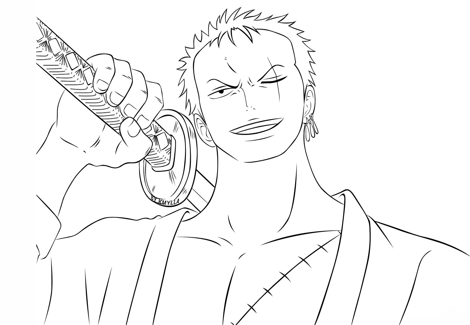 Zoro-portrett fargelegging