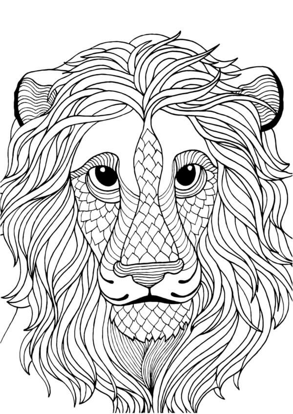 Løve Er For Voksne fargeleggingsside