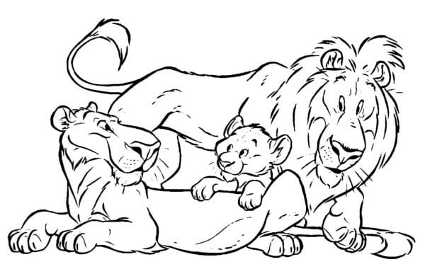Løvens Familie fargeleggingsside
