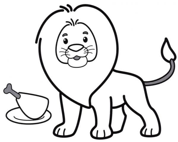 Søt Løve Med Kjøtt fargeleggingsside