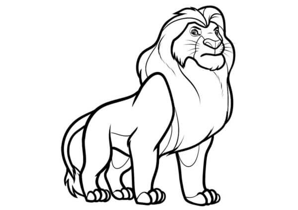 Strenge Løve Mufasa fargeleggingsside