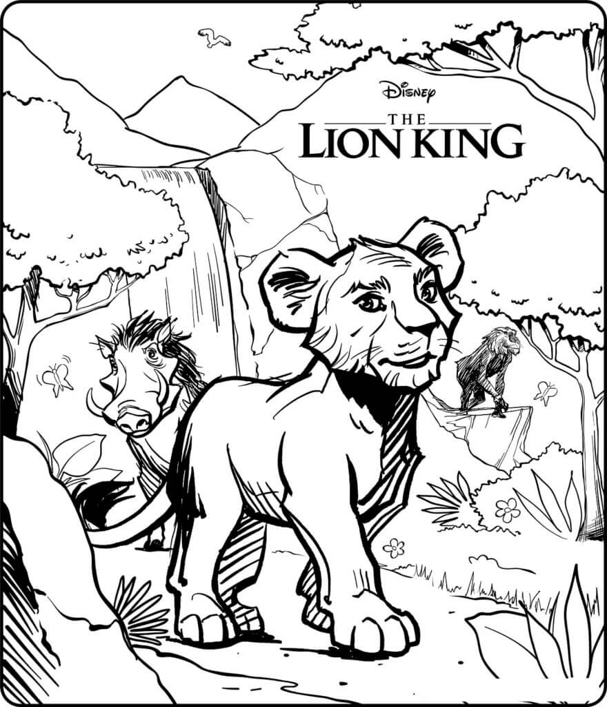 Tegning av Løvenes Konge fargelegging