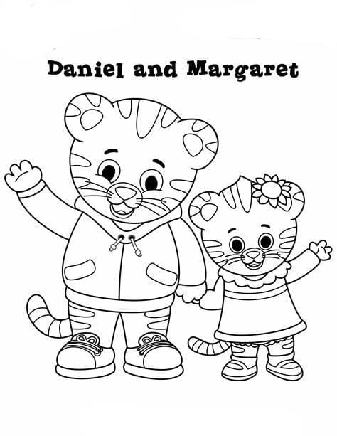 Daniel Tiger vennlig fargeleggingsside