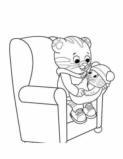 Gratis Daniel Tiger bildekontur fargelegging