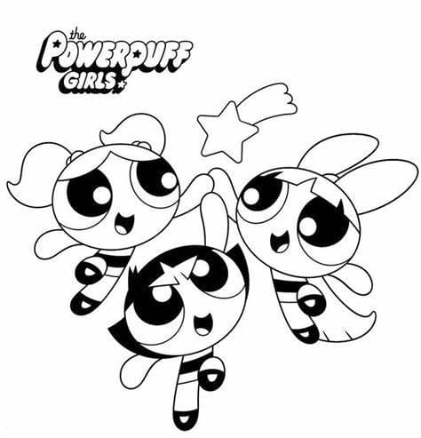 Gratis Powerpuffjentene fargeleggingsside