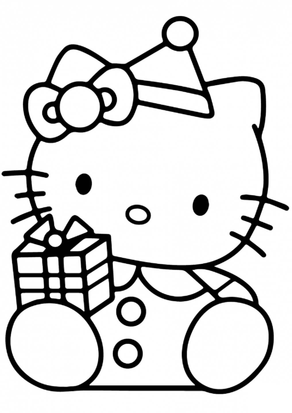 Hello Kitty Med Gaveeske fargelegging