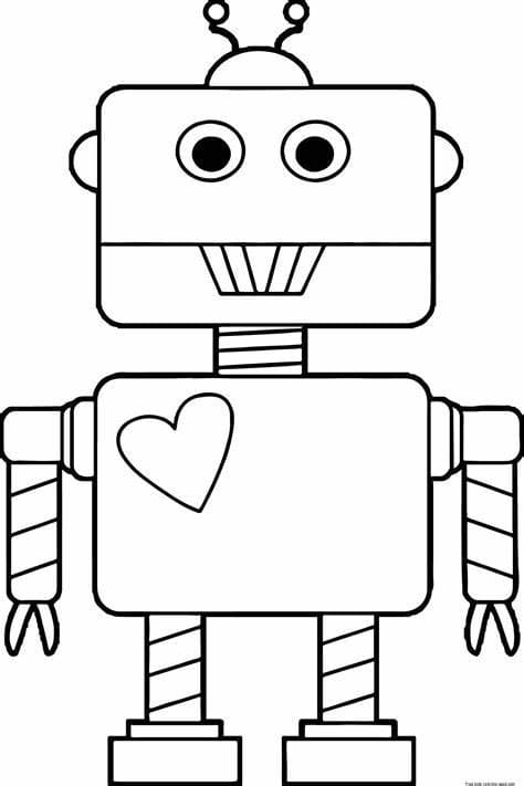 Hjerte I Robot fargelegging