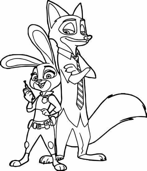 Judy og Nick fargelegging