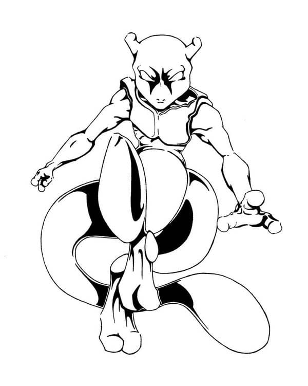 Mewtwo bilde HD fargeleggingsside