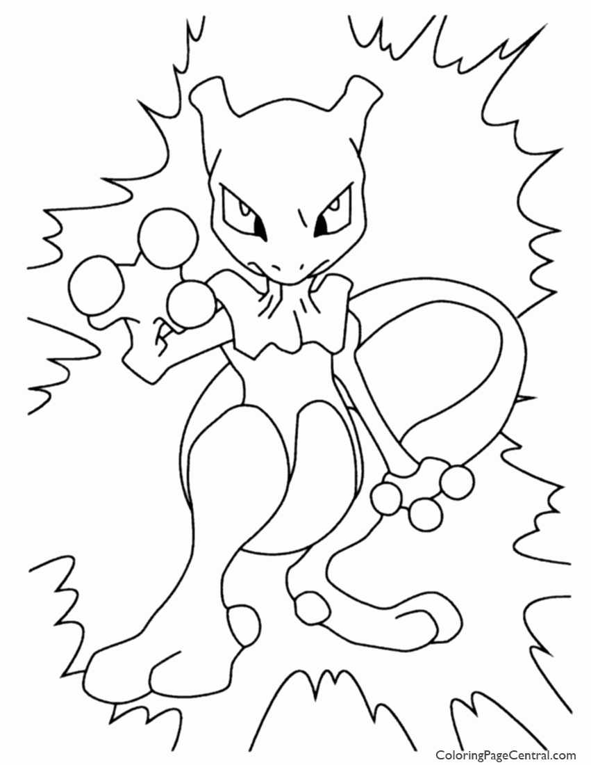 Mewtwo omriss fargeleggingsside