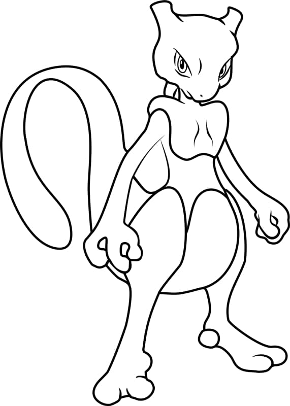 Mewtwo stående fargeleggingsside