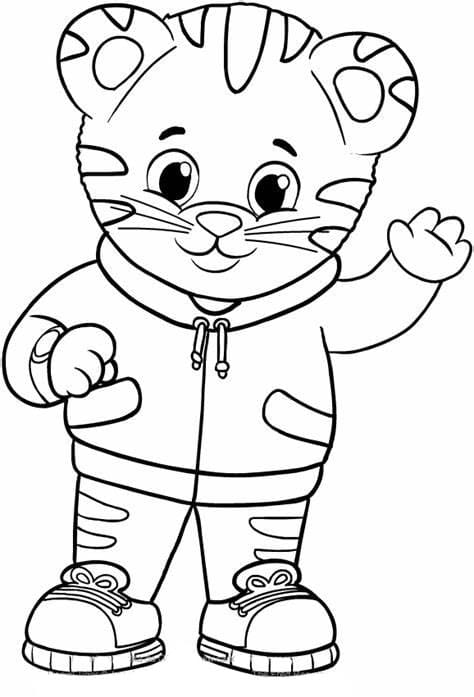 Skriv ut Daniel Tiger bilde fargelegging