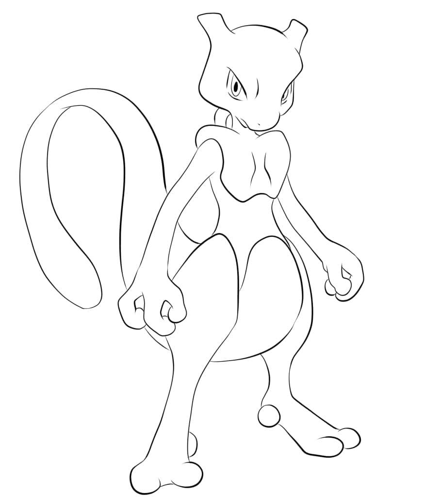 Skriv ut Mewtwo bilde fargeleggingsside