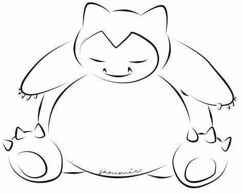 Skriv ut Snorlax kontur fargelegging